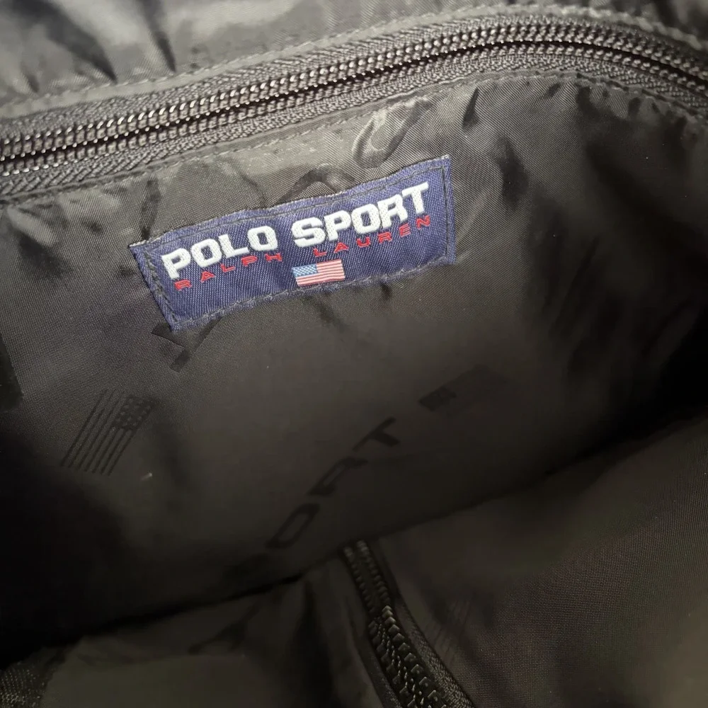 Vintage Ralph Lauren‎ Polo Sport Backpack Book Bag Blue Black GorpCore 90's